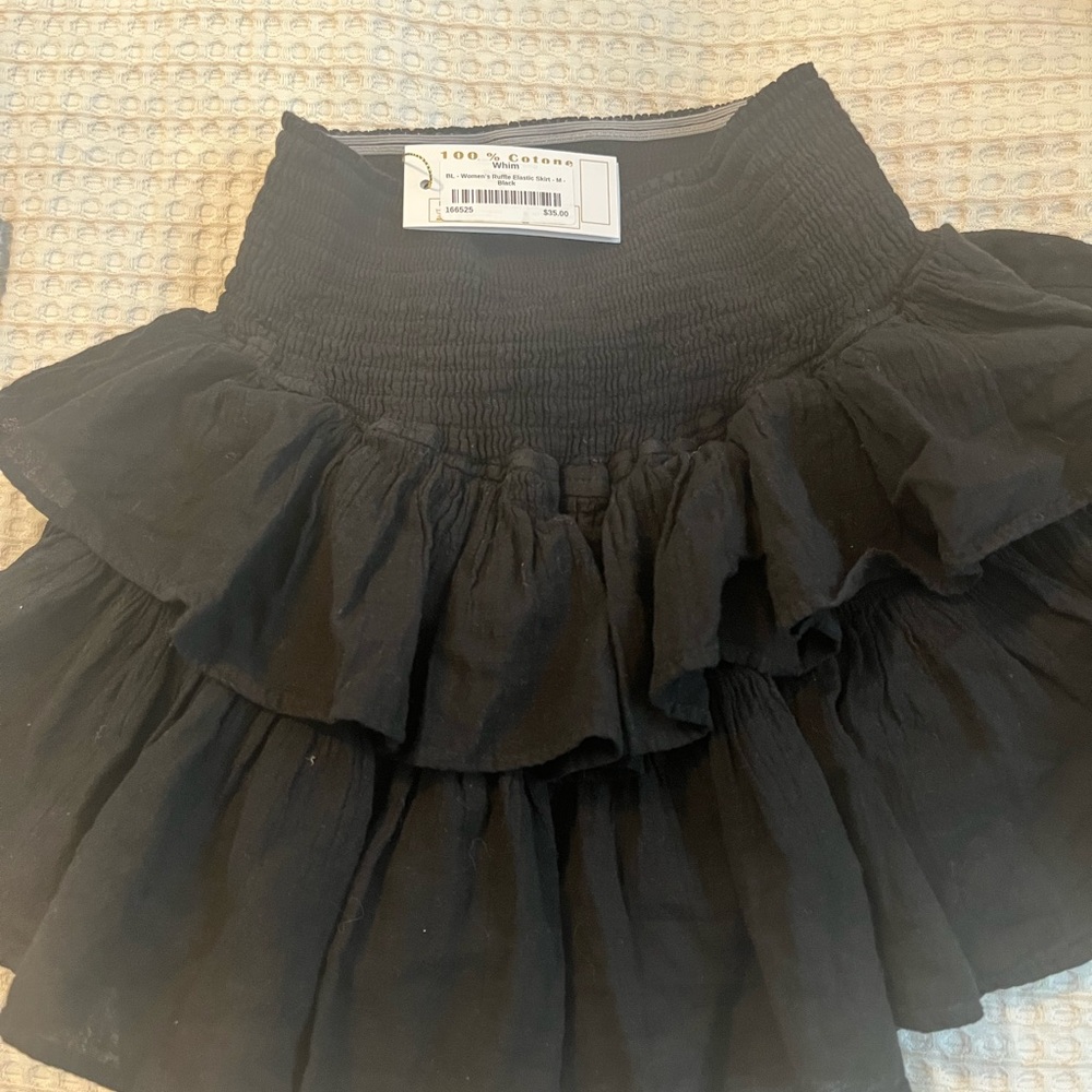 Elegant Black Ruffled Skirt